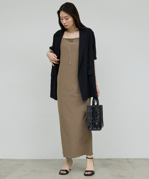 GALLARDAGALANTE(ガリャルダガランテ)の「【3サイズ展開】ストレッチマキシキャミワンピース(ワンピース・レディース・ブラック/カーキ/チャコールグレー・2/1/0)」の19枚目の写真