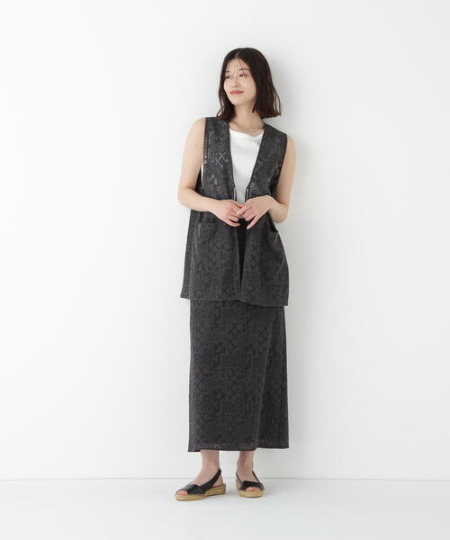 注目の新作♪【PRADA】ジオメトリック コットンスカート ジオメトリックバティックプリント Aラインスカート | maison