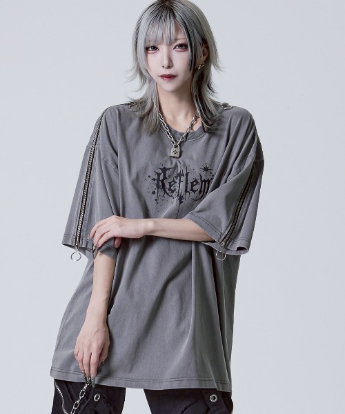 『REFLEM/レフレム』ショルダーZIPカットソー/半袖Tシャツ REFLEM/レフレム』ショルダーZIPカットソー/半袖Tシャツ（T