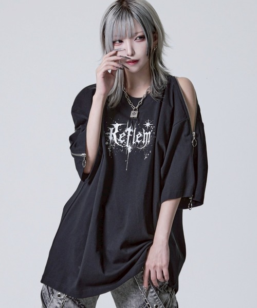 REFLEM/レフレム』ショルダーZIPカットソー/半袖Tシャツ（T