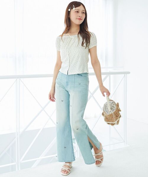 MAJESTIC LEGON（マジェスティックレゴン）の「リボン付きホルターネックカットソー（Tシャツ/カットソー・レディース・アイボリー/オフホワイト/ブラック系その他/ネイビー/ホワイト系その他・MEDIUM）」の10枚目の写真