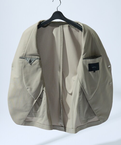 ABAHOUSE（アバハウス）の「【セットアップ対応/FLEX JACKET】トリコット メッシュジャケット / サマージャケット / ストレッチ 軽量 防シワ性（テーラードジャケット・メンズ・グレイッシュベージュ/ダークネイビー/ブラック・44/46/48/50）」の10枚目の写真