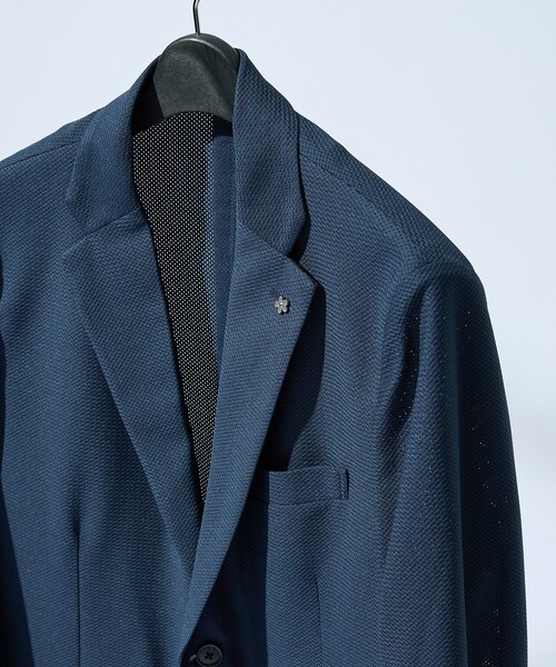 ABAHOUSE（アバハウス）の「【セットアップ対応/FLEX JACKET】トリコット メッシュジャケット / サマージャケット / ストレッチ 軽量 防シワ性（テーラードジャケット・メンズ・グレイッシュベージュ/ダークネイビー/ブラック・44/46/48/50）」の13枚目の写真