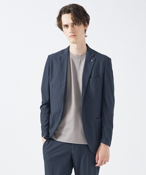 ABAHOUSE（アバハウス）の「【セットアップ対応/FLEX JACKET】トリコット メッシュジャケット / サマージャケット / ストレッチ 軽量 防シワ性（テーラードジャケット・メンズ・グレイッシュベージュ/ダークネイビー/ブラック・44/46/48/50）」の15枚目の写真