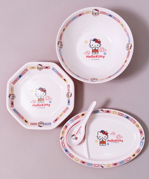 sanrio(サンリオ)の「(SK)【Disney & sanrio】おうちで楽しむ町中華 メラミン製 ギョーザ皿(食器・レディース・ホワイト/オフホワイト・ONE SIZE)」の4枚目の写真