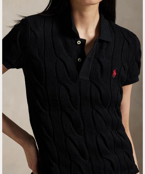 POLO RALPH LAUREN✨コットンケーブルニットポロシャツ POLO RALPH LAUREN ポロシャツ ポロ ケーブルニット コットン
