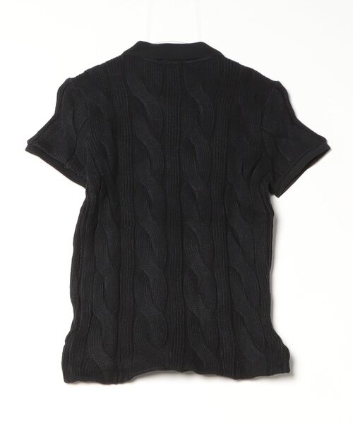 POLO RALPH LAUREN(ポロ ラルフ ローレン)の「ケーブルニット コットン ポロシャツ(ポロシャツ・レディース・ブラック系1・L/M/XL/S/XS)」の8枚目の写真