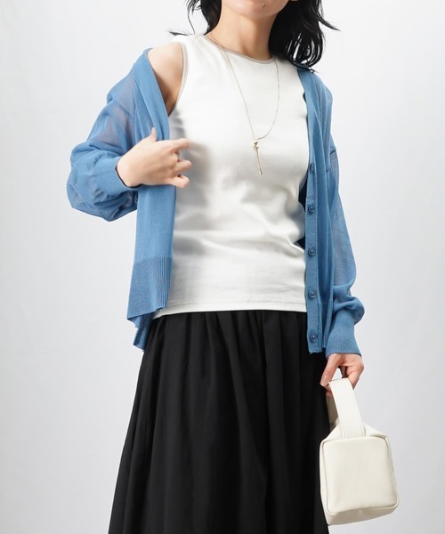 LUCA/LADY LUCK LUCA(ルカ/レディラックルカ)の「LC/LLL 配色タンク(タンクトップ・レディース・ブラック/チャコールグレー/オフホワイト・FREE)」の2枚目の写真