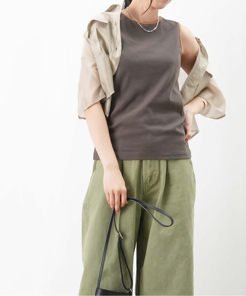 LUCA/LADY LUCK LUCA(ルカ/レディラックルカ)の「LC/LLL 配色タンク(タンクトップ・レディース・ブラック/チャコールグレー/オフホワイト・FREE)」の3枚目の写真