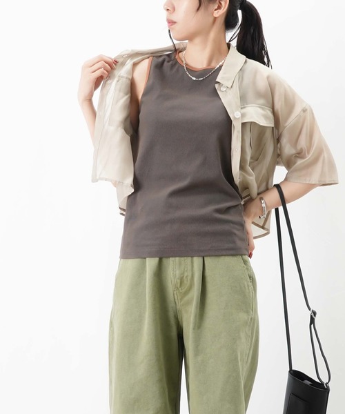 LUCA/LADY LUCK LUCA(ルカ/レディラックルカ)の「LC/LLL 配色タンク(タンクトップ・レディース・ブラック/チャコールグレー/オフホワイト・FREE)」の5枚目の写真