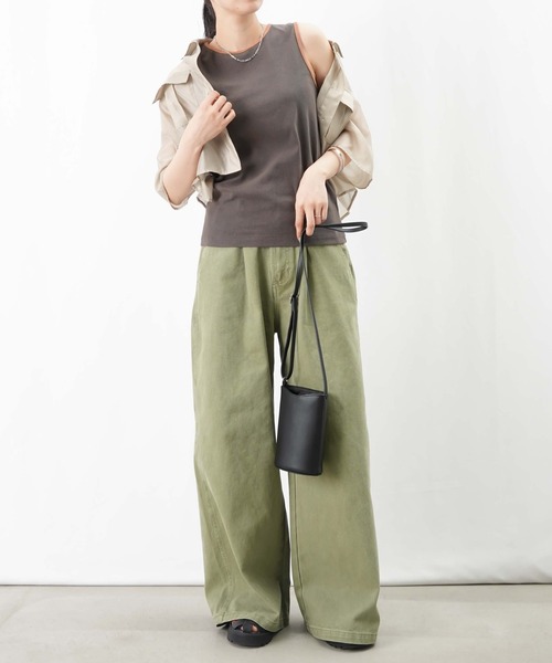 LUCA/LADY LUCK LUCA(ルカ/レディラックルカ)の「LC/LLL 配色タンク(タンクトップ・レディース・ブラック/チャコールグレー/オフホワイト・FREE)」の4枚目の写真