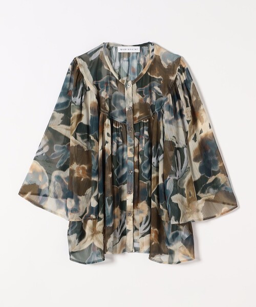 セール】quaranciel:〈洗濯機可能〉シアー フラワー プリント ノー