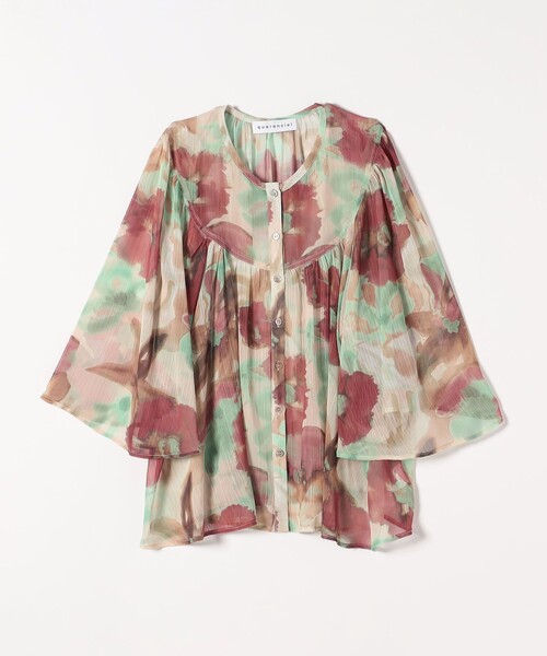 セール】quaranciel:〈洗濯機可能〉シアー フラワー プリント ノー