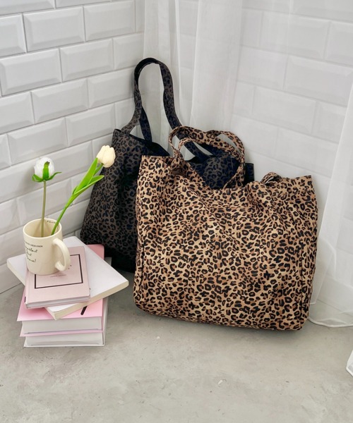 セール】レオパードスクエアトートバッグ（トートバッグ）｜SOLLON
