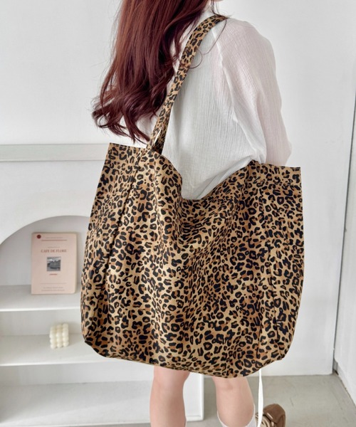 ♡ レオパード バック セール】レオパードスクエアトートバッグ（トートバッグ）｜SOLLON