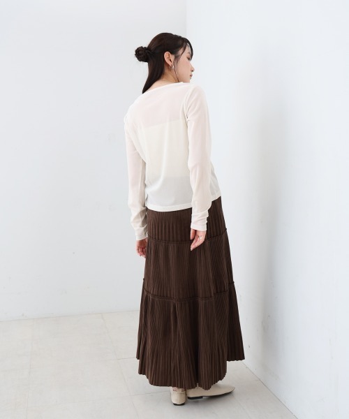 Bab(バブ)の「シアーベロアビスチェドッキングプルオーバー(Tシャツ/カットソー・レディース・ブラック/グレー/ブラウン/オフホワイト・M)」の18枚目の写真