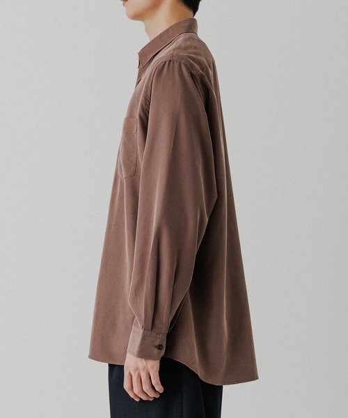 セール】スエードタッチ レーヨン レギュラーカラーシャツ（シャツ