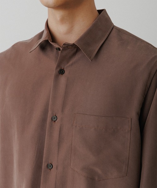 セール】スエードタッチ レーヨン レギュラーカラーシャツ（シャツ