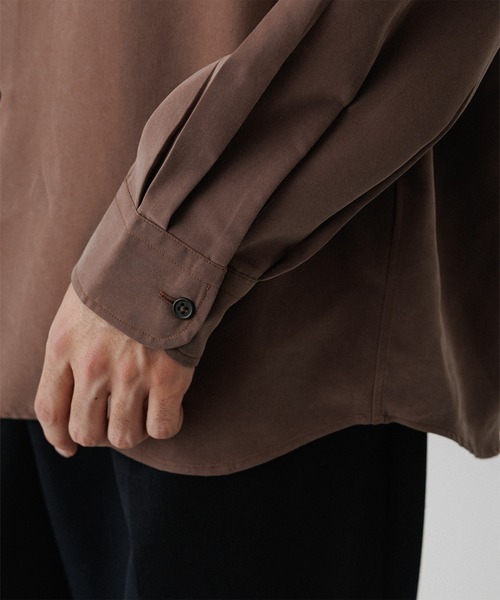 ADAM ET ROPE'(アダムエロペ)の「スエードタッチ レーヨン レギュラーカラーシャツ(シャツ/ブラウス・メンズ・ブラック/キナリ/ダークブラウン/グリーン系その他2・L/M)」の13枚目の写真