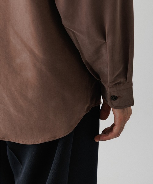 ADAM ET ROPE'(アダムエロペ)の「スエードタッチ レーヨン レギュラーカラーシャツ(シャツ/ブラウス・メンズ・ブラック/キナリ/ダークブラウン/グリーン系その他2・L/M)」の14枚目の写真