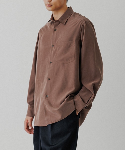 ADAM ET ROPE'(アダムエロペ)の「スエードタッチ レーヨン レギュラーカラーシャツ(シャツ/ブラウス・メンズ・ブラック/キナリ/ダークブラウン/グリーン系その他2・L/M)」の18枚目の写真