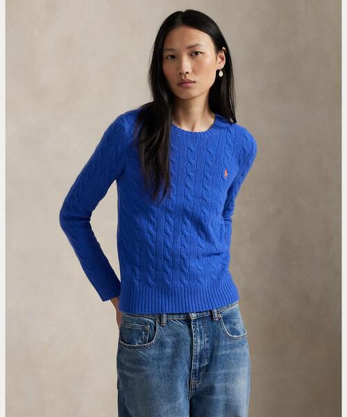 新品Ralph Laurenケーブルメリノウール上品クルーネック セーター Polo Ralph Lauren ケーブル メリノウール クルーネック セータ