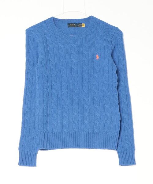 【カシミヤ100%】ラルフローレン ケーブルニット ブラック ケーブル ウールカシミヤ クルーネック セーター （ニット