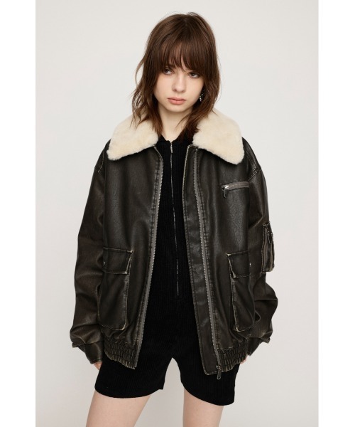 SLY VINTAGE F／LEATHER CROP BZ SLY（スライ）の「VINTAGE F/LEATHER CROP BZ ヴィンテージ