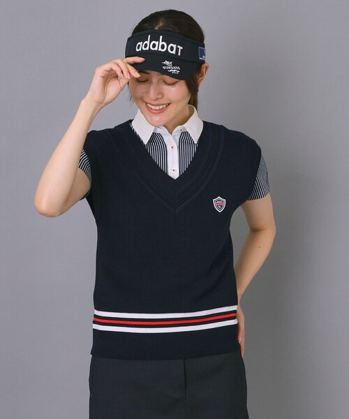 adabat（アダバット）の「【ADABAT NAVY】オフショルダーチルデンベスト（ベスト・レディース・ネイビー/ホワイト系・42/38/40）」の10枚目の写真