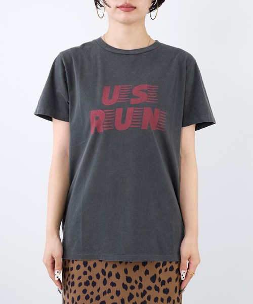 REMI RELIEF（レミレリーフ）の「【REMI RELIEF】別注- "US RUN"SP加工ロゴT-shirt（Tシャツ/カットソー・レディース・ブラック/オフホワイト・FREE）」の20枚目の写真