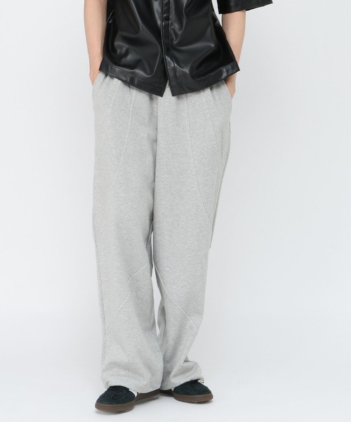 LAND MUSEUM（ランドミュージアム）の「LAND MUSEUM／ステッチスウェットパンツ（スウェットパンツ・メンズ・グレー/ブラック・FREE）」の2枚目の写真