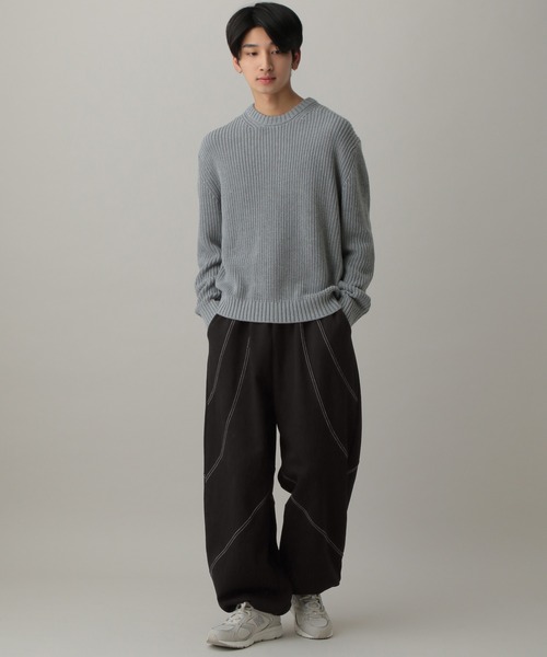 LAND MUSEUM（ランドミュージアム）の「LAND MUSEUM／ステッチスウェットパンツ（スウェットパンツ・メンズ・グレー/ブラック・FREE）」の3枚目の写真