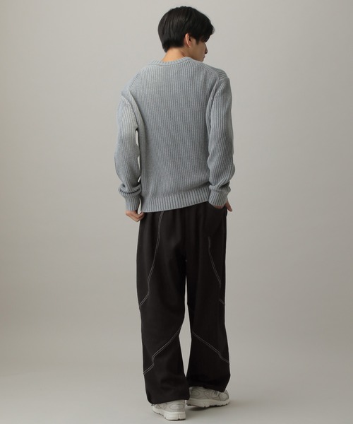 LAND MUSEUM（ランドミュージアム）の「LAND MUSEUM／ステッチスウェットパンツ（スウェットパンツ・メンズ・グレー/ブラック・FREE）」の4枚目の写真