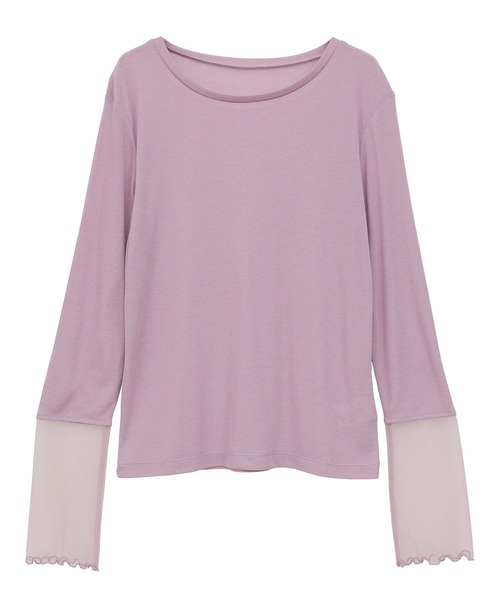 earth music&ecology（アースミュージックアンドエコロジー）の「シアースリーブプルオーバー（Tシャツ/カットソー・レディース・オフホワイト/ラベンダー/ブラック/ライトグリーン・FREE）」の16枚目の写真