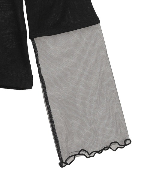 earth music&ecology（アースミュージックアンドエコロジー）の「シアースリーブプルオーバー（Tシャツ/カットソー・レディース・オフホワイト/ラベンダー/ブラック/ライトグリーン・FREE）」の10枚目の写真