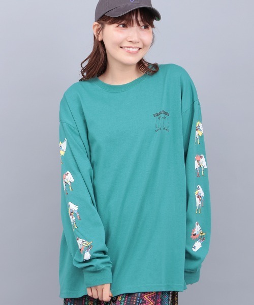 チチカカ（チチカカ）の「おばけルチャプリントロングTシャツ（Tシャツ/カットソー・メンズ・ホワイト/ブルー/ブラック・FREE）」の3枚目の写真