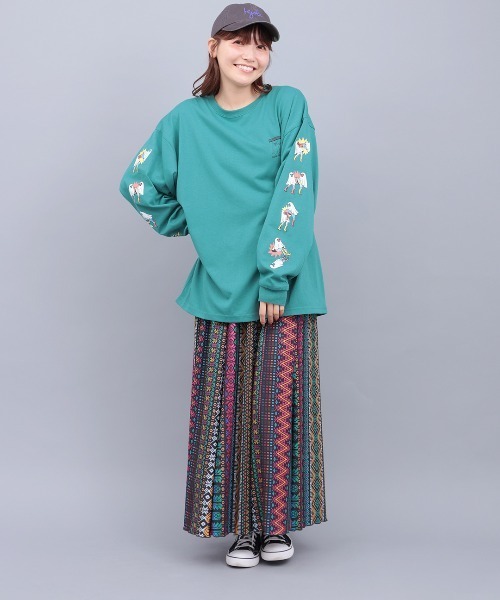 チチカカ（チチカカ）の「おばけルチャプリントロングTシャツ（Tシャツ/カットソー・メンズ・ホワイト/ブルー/ブラック・FREE）」の19枚目の写真