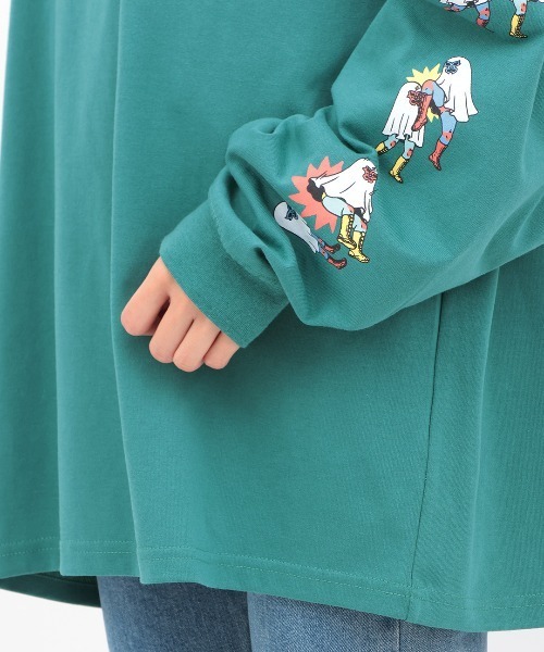 チチカカ（チチカカ）の「おばけルチャプリントロングTシャツ（Tシャツ/カットソー・メンズ・ホワイト/ブルー/ブラック・FREE）」の8枚目の写真