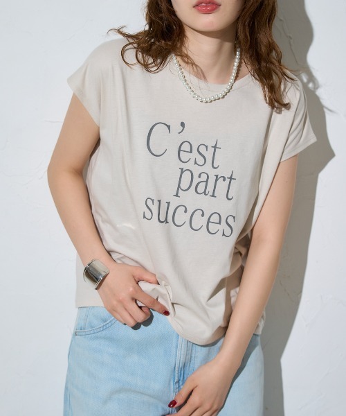 フロントロゴ フレンチスリーブTシャツ/サイロ コットンTシャツ