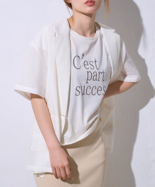 フロントロゴ フレンチスリーブTシャツ/サイロ コットンTシャツ