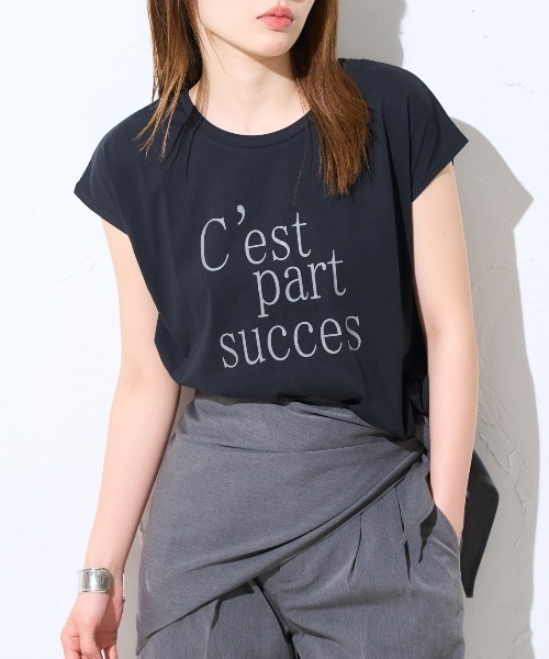 フロントロゴ フレンチスリーブTシャツ/サイロ コットンTシャツ