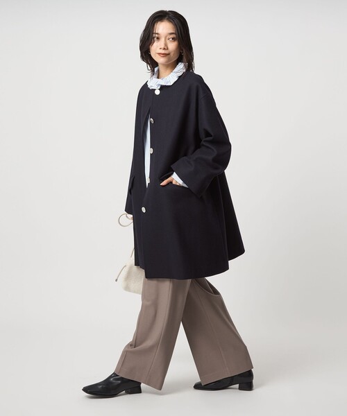 別注】＜Traditional Weatherwear＞LINTON ノーカラー コート