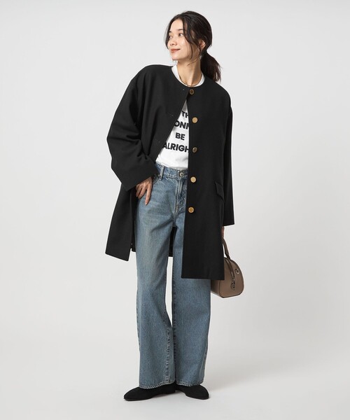 Traditional Weather wearノーカラーブラックジャケット Traditional Weatherwear ジャケット ノーカラージャケット