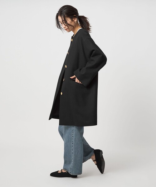 別注】＜Traditional Weatherwear＞LINTON ノーカラー コート