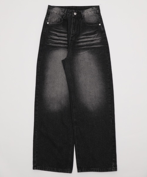 dispark（ディスパーク）の「DISPARK/ブラストバギーデニム（デニムパンツ・レディース・ブラック/インディゴブルー・SMALL/MEDIUM）」の2枚目の写真