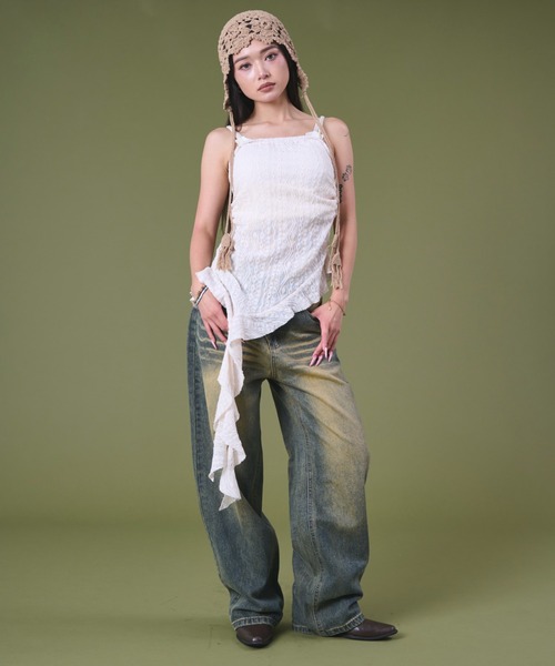 dispark（ディスパーク）の「DISPARK/ブラストバギーデニム（デニムパンツ・レディース・ブラック/インディゴブルー・SMALL/MEDIUM）」の9枚目の写真