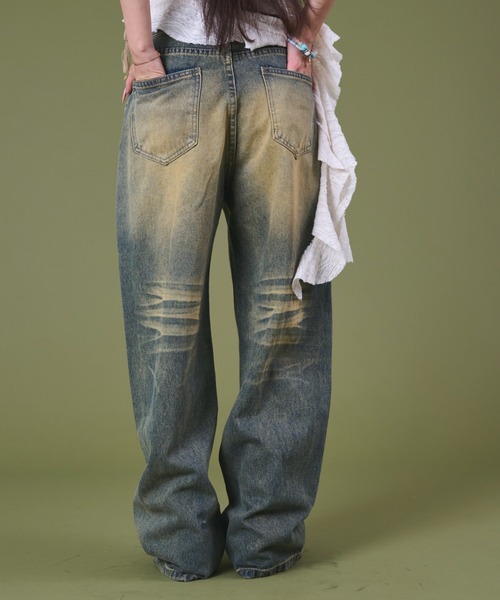 dispark（ディスパーク）の「DISPARK/ブラストバギーデニム（デニムパンツ・レディース・ブラック/インディゴブルー・SMALL/MEDIUM）」の12枚目の写真