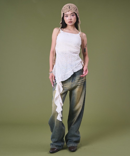 dispark（ディスパーク）の「DISPARK/ブラストバギーデニム（デニムパンツ・レディース・ブラック/インディゴブルー・SMALL/MEDIUM）」の13枚目の写真