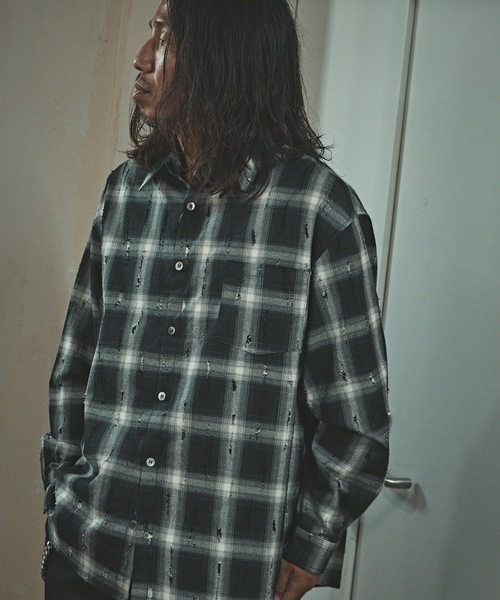 DAIRIKU BEAMS別注　ダメージ加工チェックシャツ L DAIRIKUへ別注 BEAMSからヴィンテージ風新作アイテム発売