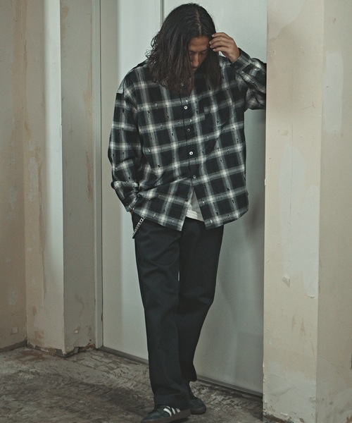 セール】ダメージ加工 チェックシャツ（シャツ/ブラウス）｜ALL RUNS